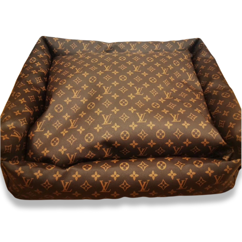 Monogram Designer LV Cozy Dog Bed | Supreme Dog Garage