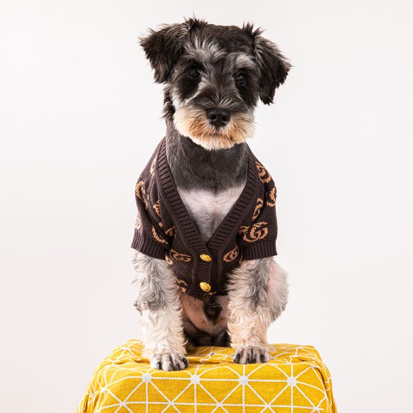 Pawcci Elegant GG Monogram Designer Dog Cardigan Sweater - Image 5