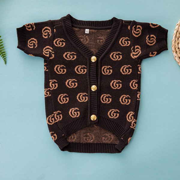 Pawcci Elegant GG Monogram Designer Dog Cardigan Sweater