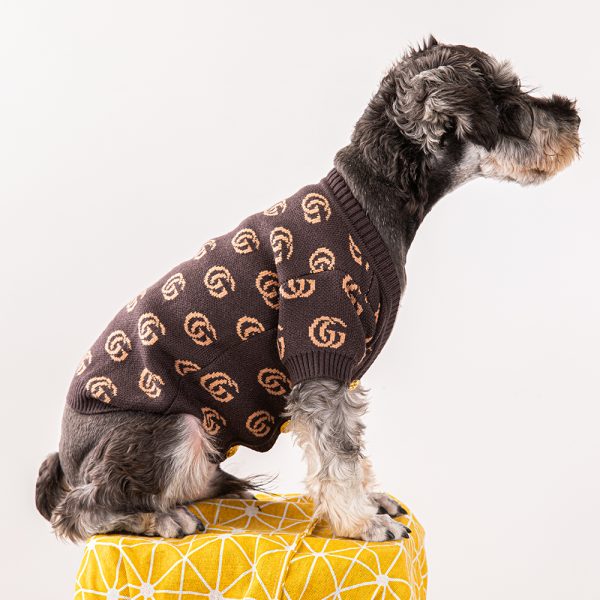 Pawcci Elegant GG Monogram Designer Dog Cardigan Sweater - Image 4