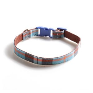 designer plaid dog collar