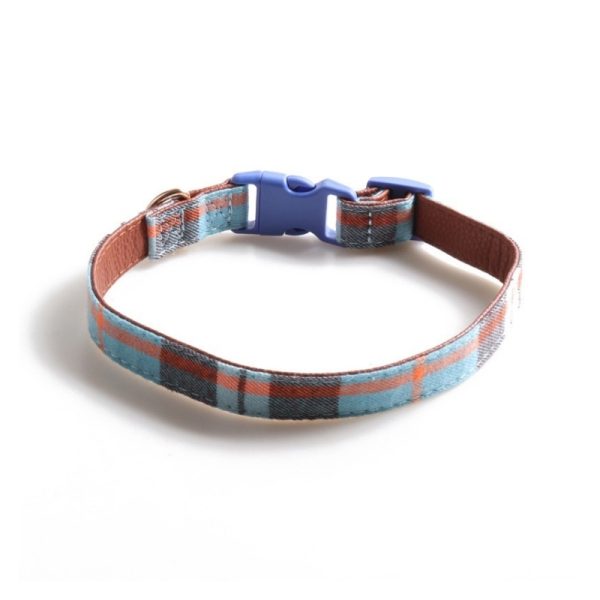 designer plaid dog collar