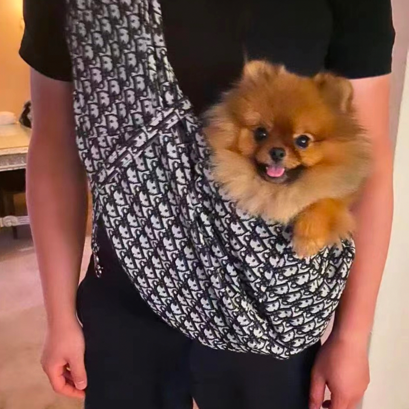 Dogior Monogram Designer Sling Pet Carrier Bag - Image 2