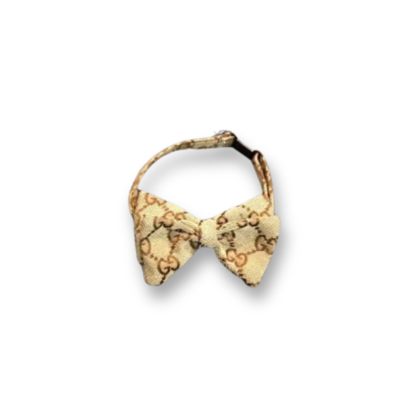 Pawcci GG Monogram Designer Dog Hat & Bow Tie - Image 4