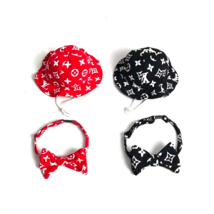 Pupreme X Louis Pawtton Essentials Designer Dog Hat & Bow Tie