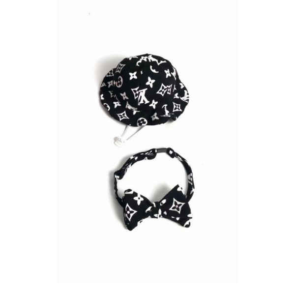 Pupreme X Louis Pawtton Essentials Designer Dog Hat & Bow Tie - Image 5