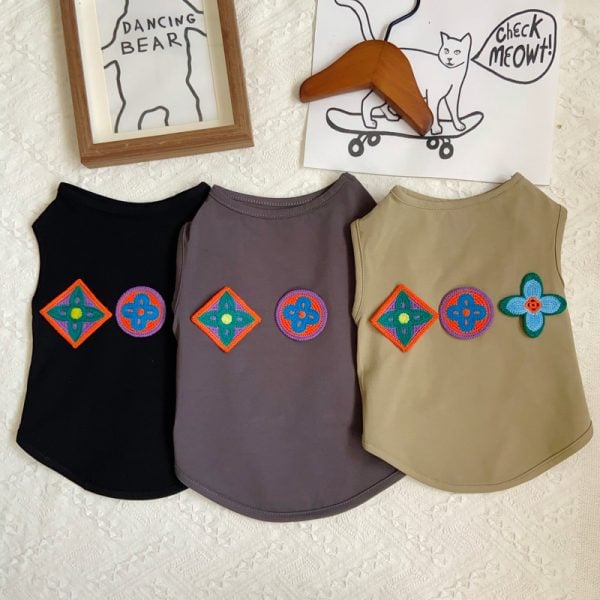Louis Pawtton Back Patches Designer Dog Vest