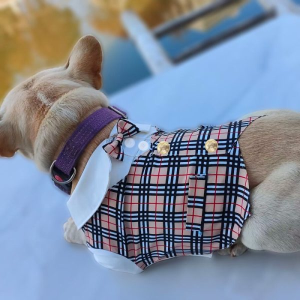 Furberry Plaid Elegant Dog Shirt with Bowtie - Image 4