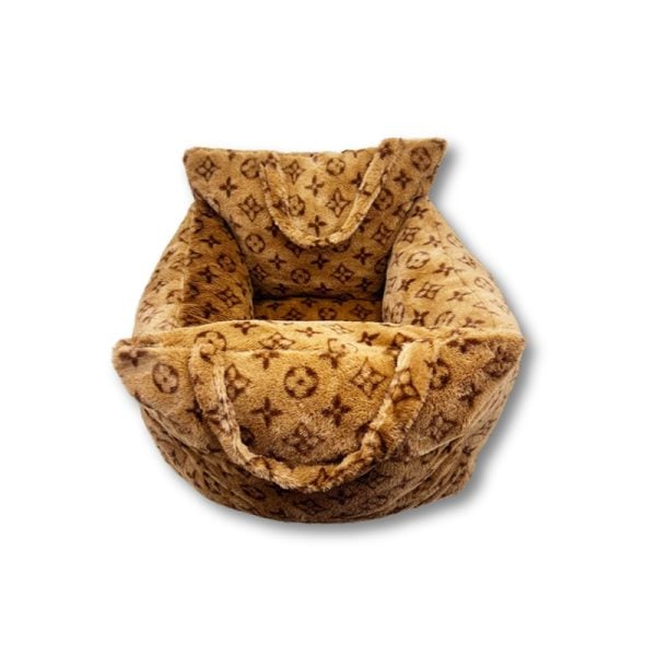 Louis Pawtton Fluff Monogram Portable Car Bed for Dogs - Image 2