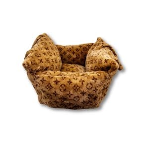 Louis Pawtton Fluff Monogram Portable Car Bed for Dogs