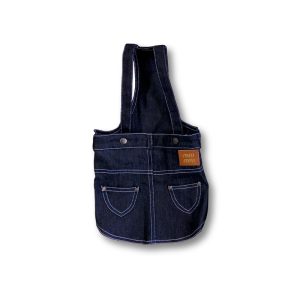 Mui Mui Designer Dog Blue Denim Overall Dress