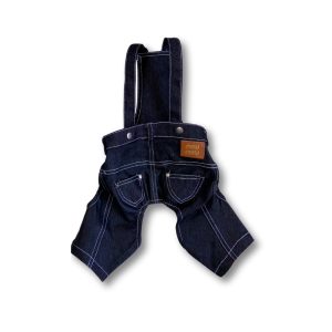 Mui Mui Designer Dog Blue Denim Overall