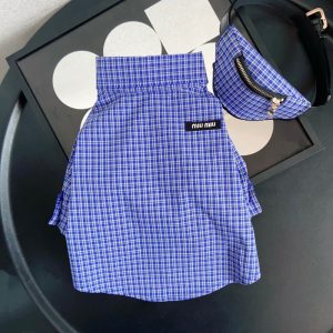 Mui Mui Elegant Checkered Pattern Dog Shirt