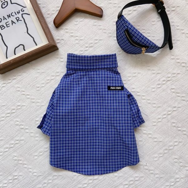 Mui Mui Elegant Checkered Pattern Dog Shirt - Image 2