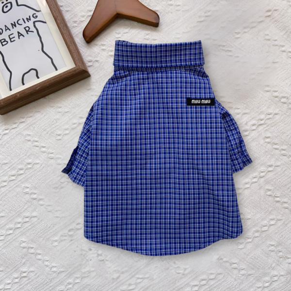 Mui Mui Elegant Checkered Pattern Dog Shirt - Image 5