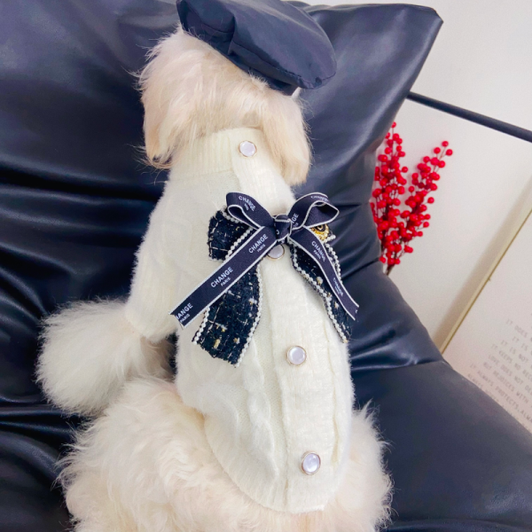 Chance Paris Bow Designer Dog Sweater - Image 3