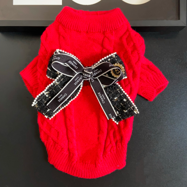 Chance Paris Bow Designer Dog Sweater - Image 4