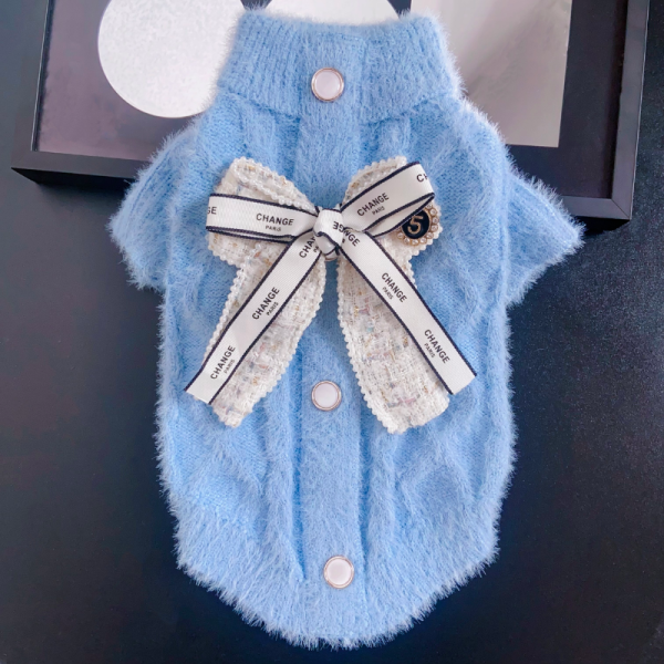 Chance Paris Bow Designer Dog Sweater - Image 5