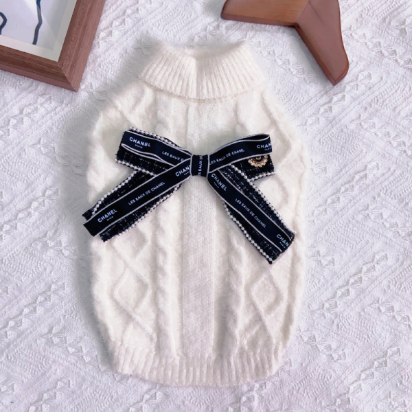Chance Paris Bow Designer Dog Sweater - Image 2