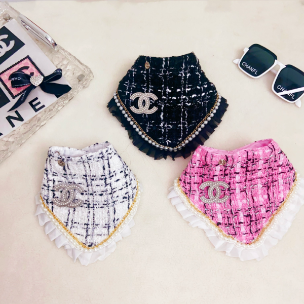 Chewnel CC Logo Tweed Designer Dog Bandana - Image 2