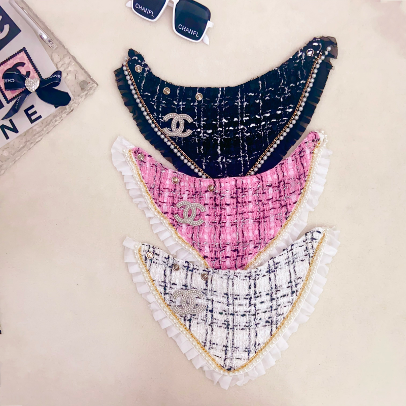 Chewnel CC Logo Tweed Designer Dog Bandana