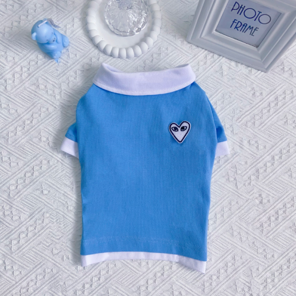 Comme Des Pawcons White Heart Designer Dog Polo Shirt - Image 14