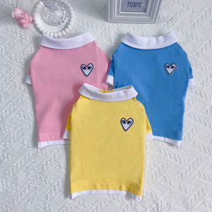 Comme Des Pawcons White Heart Designer Dog Polo Shirt