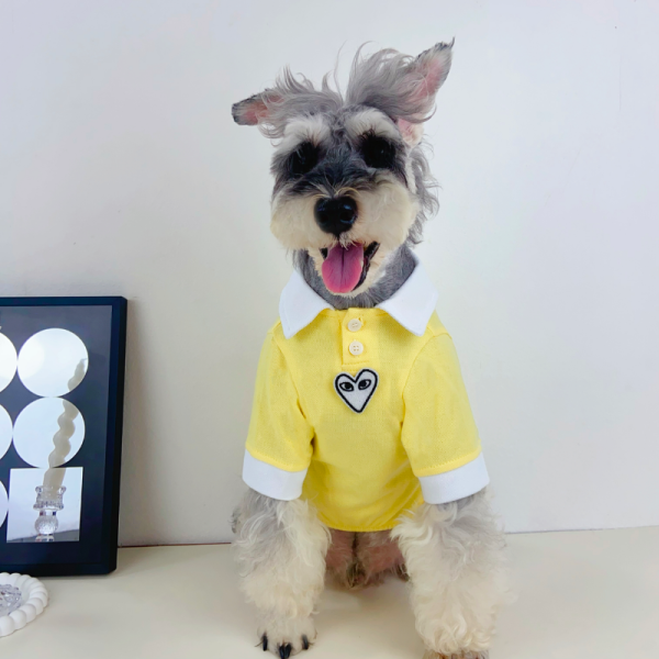 Comme Des Pawcons White Heart Designer Dog Polo Shirt - Image 10