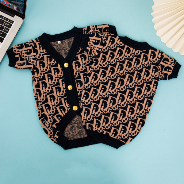 Dogior Monogram Elegant Designer Dog Cardigan Sweater - Image 5