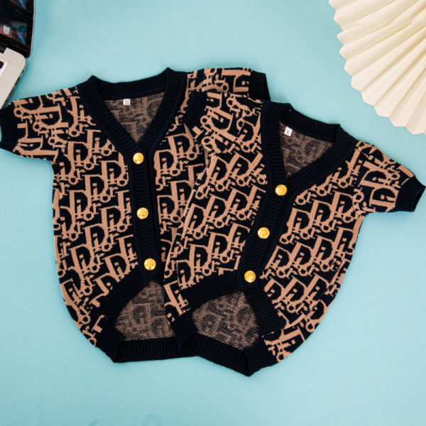 Dogior Monogram Elegant Designer Dog Cardigan Sweater - Image 3