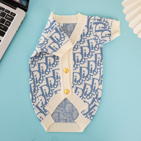 Dogior Monogram Elegant Designer Dog Cardigan Sweater - Image 13