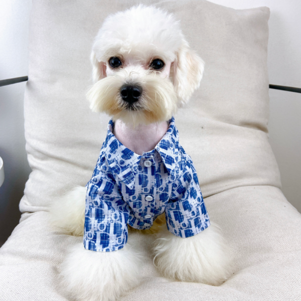 Dogior Monogram Elegant Designer Dog Shirt With Bow - Image 11