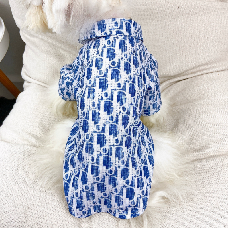 Dogior Monogram Elegant Designer Dog Shirt With Bow - Image 13
