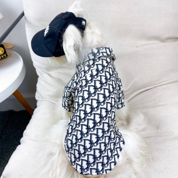 Dogior Monogram Elegant Designer Dog Shirt With Bow - Image 9