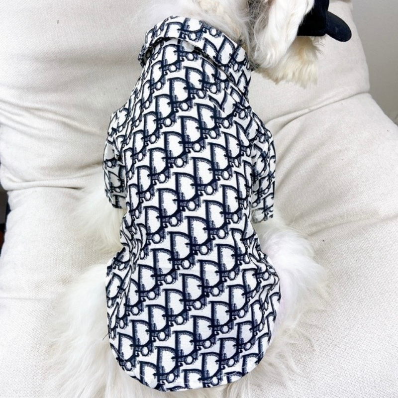 Dogior Monogram Elegant Designer Dog Shirt With Bow - Image 16