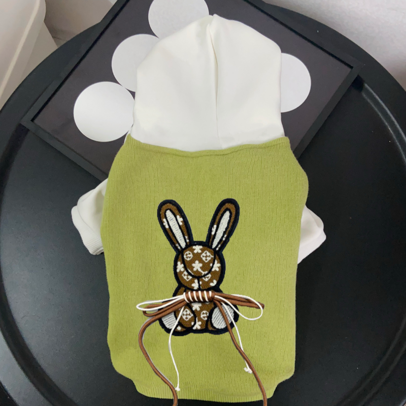 Louis Pawtton Bunny Monogram Luxe Designer Dog Hoodie - Image 3