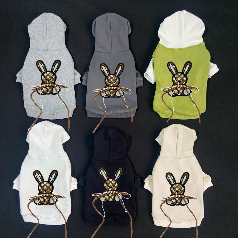 Louis Pawtton Bunny Monogram Luxe Designer Dog Hoodie