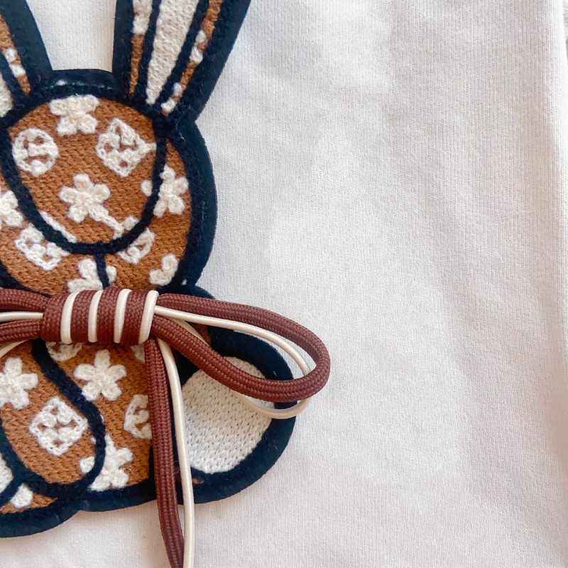 Louis Pawtton Bunny Monogram Luxe Designer Dog Hoodie - Image 2