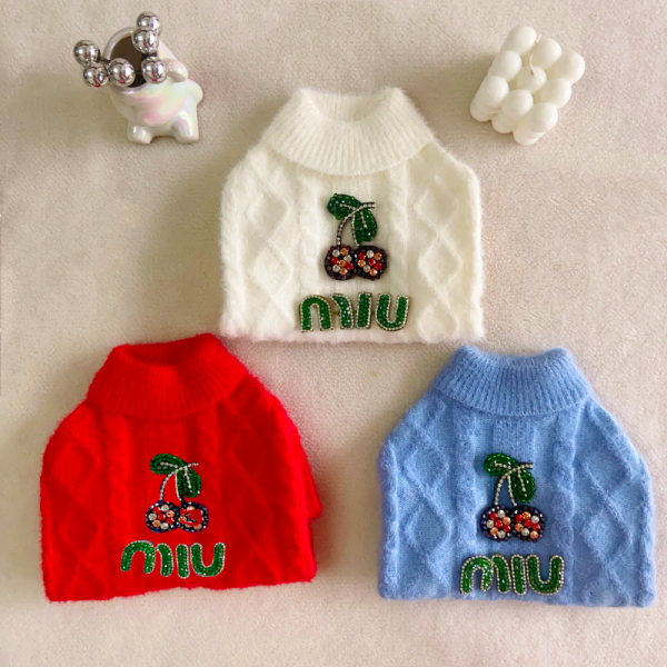 Mui Mui Cherry Logo Designer Dog Vest
