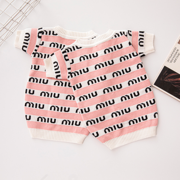 Mui Mui Pink Striped Designer Dog Cardigan Sweater - Image 3