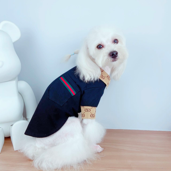 Pawci Monogram Pocket Luxe Designer Dog Polo Shirt - Image 3