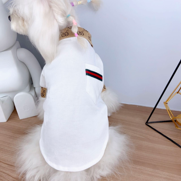 Pawci Monogram Pocket Luxe Designer Dog Polo Shirt - Image 4