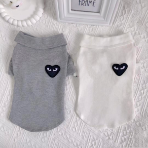 Comme des Pawçons Black Heart Designer Dog Polo Shirt