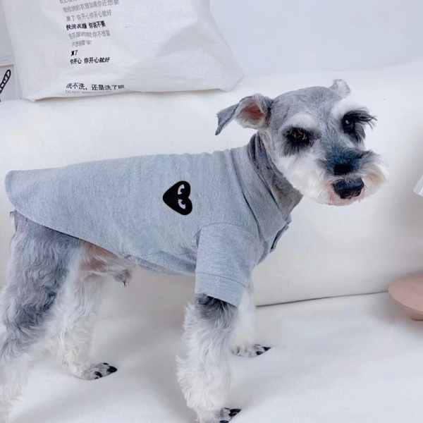 Comme des Pawçons Black Heart Designer Dog Polo Shirt - Image 3