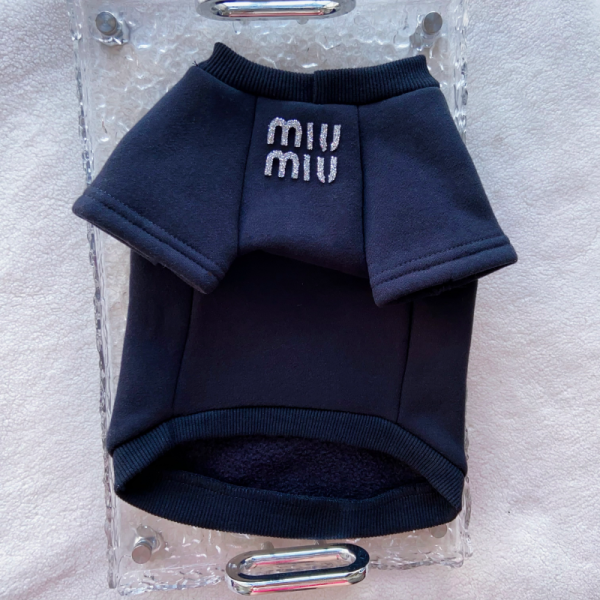 Mui Mui Bow Designer Dog Sweatshirt With Scarf - Image 6