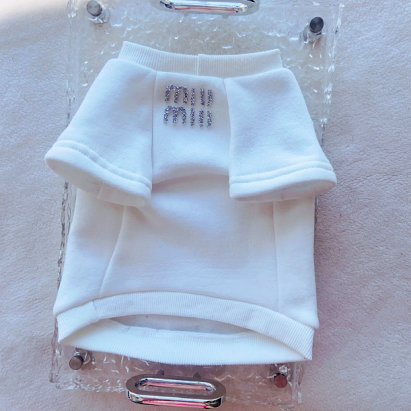 Mui Mui Bow Designer Dog Sweatshirt With Scarf - Image 15
