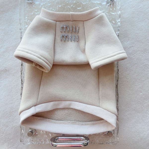 Mui Mui Bow Designer Dog Sweatshirt With Scarf - Image 11