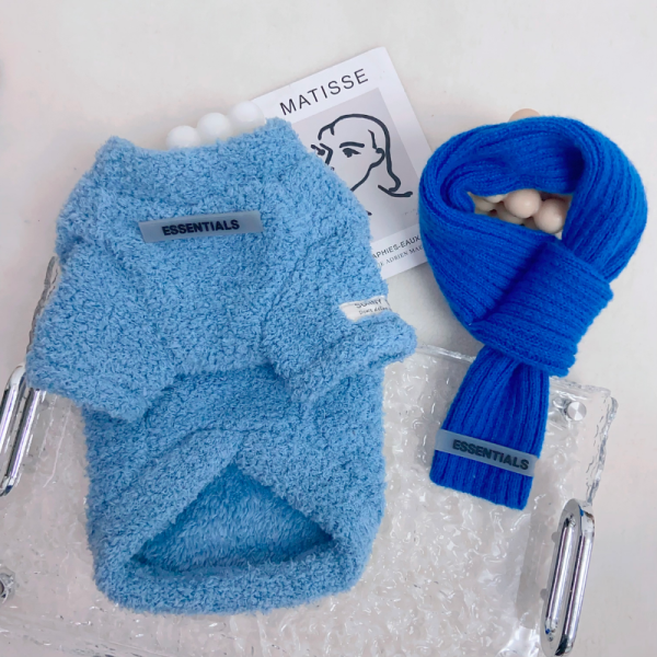 Pawssentials Teddy Designer Dog Sweatshirt with Scarf - Image 5