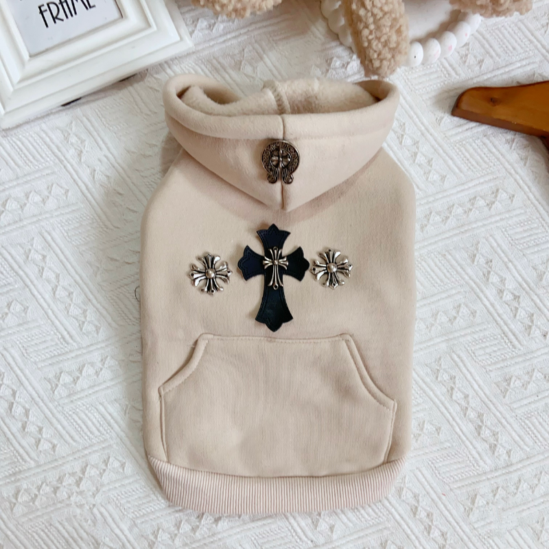 Chrome Paws Cross Designer Dog Hoodie - Image 7