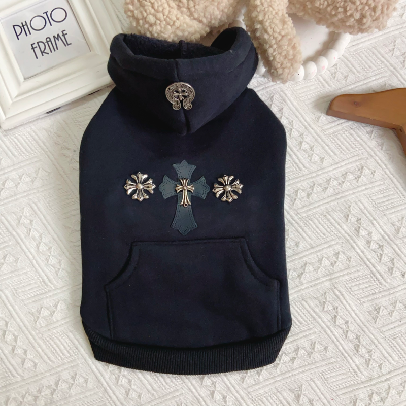 Chrome Paws Cross Designer Dog Hoodie - Image 6